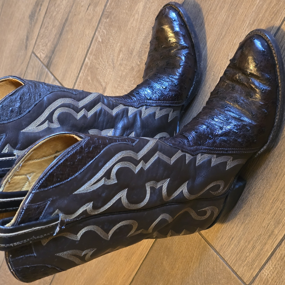 Tony Lama Black Ostrich Boots